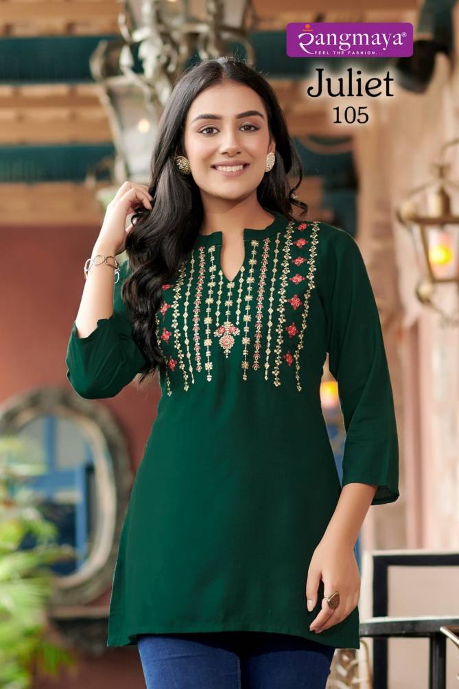 Juliet By Rangmaya Rayon Tunic Ladies Top Wholesale Price In Surat